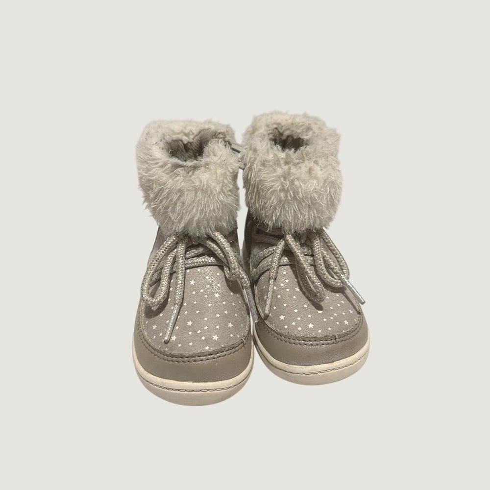 Stride Rite 360 Spruce Toddler Girls Boots Taupe Star Faux Fur Size 7M KG009901